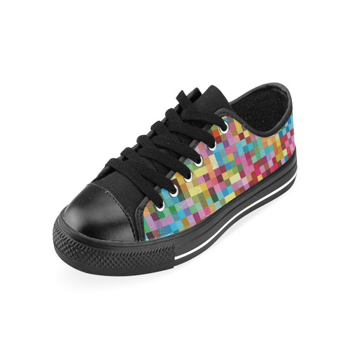 Mosaic Pattern 2 Low Top Canvas Shoes for Kid (Model 018)