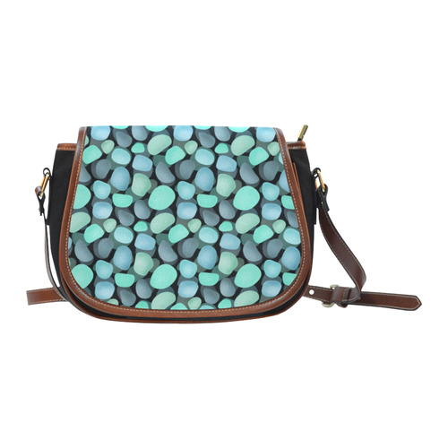 Blue and turquoise stones . Saddle Bag/Small (Model 1649)(Flap Customization)