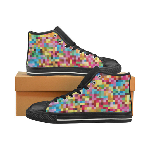 Mosaic Pattern 2 High Top Canvas Shoes for Kid (Model 017)