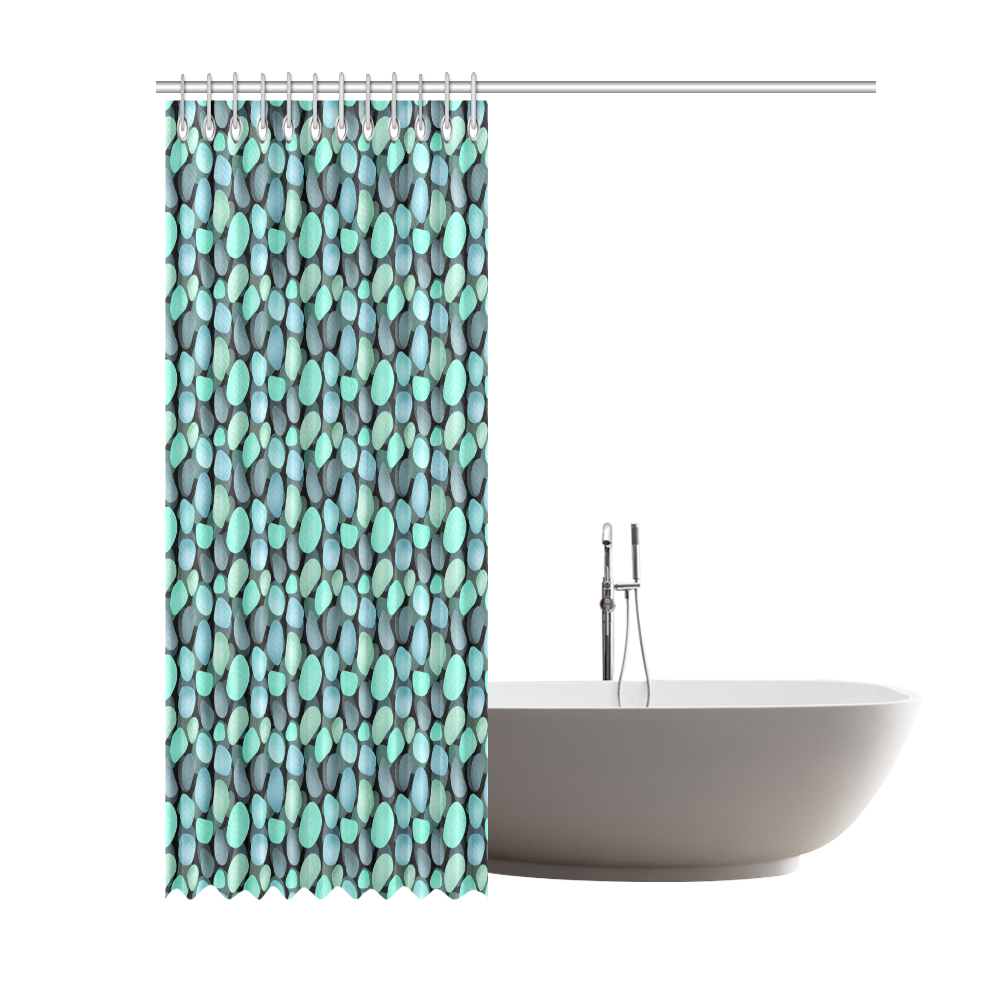 Blue and turquoise stones . Shower Curtain 69"x84"