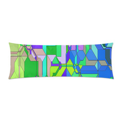 Retro Color Pop Geometric Fun 2 Custom Zippered Pillow Case 21"x60"(Two Sides)