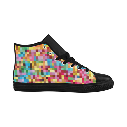 Mosaic Pattern 2 Aquila High Top Microfiber Leather Women's Shoes/Large Size (Model 032)