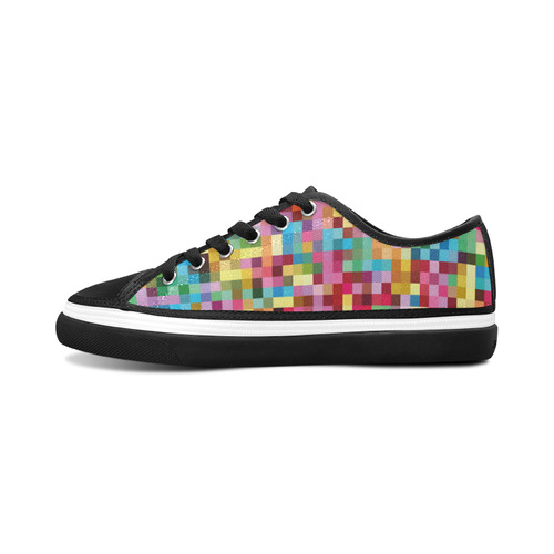 Mosaic Pattern 2 Women's Canvas Zipper Shoes/Large Size (Model 001)