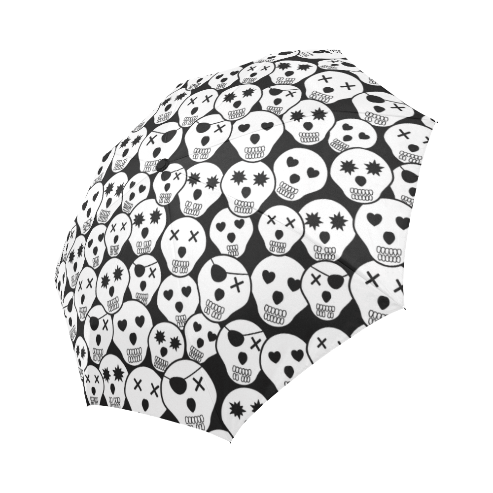 Silly Skull Halloween Design Auto-Foldable Umbrella (Model U04)