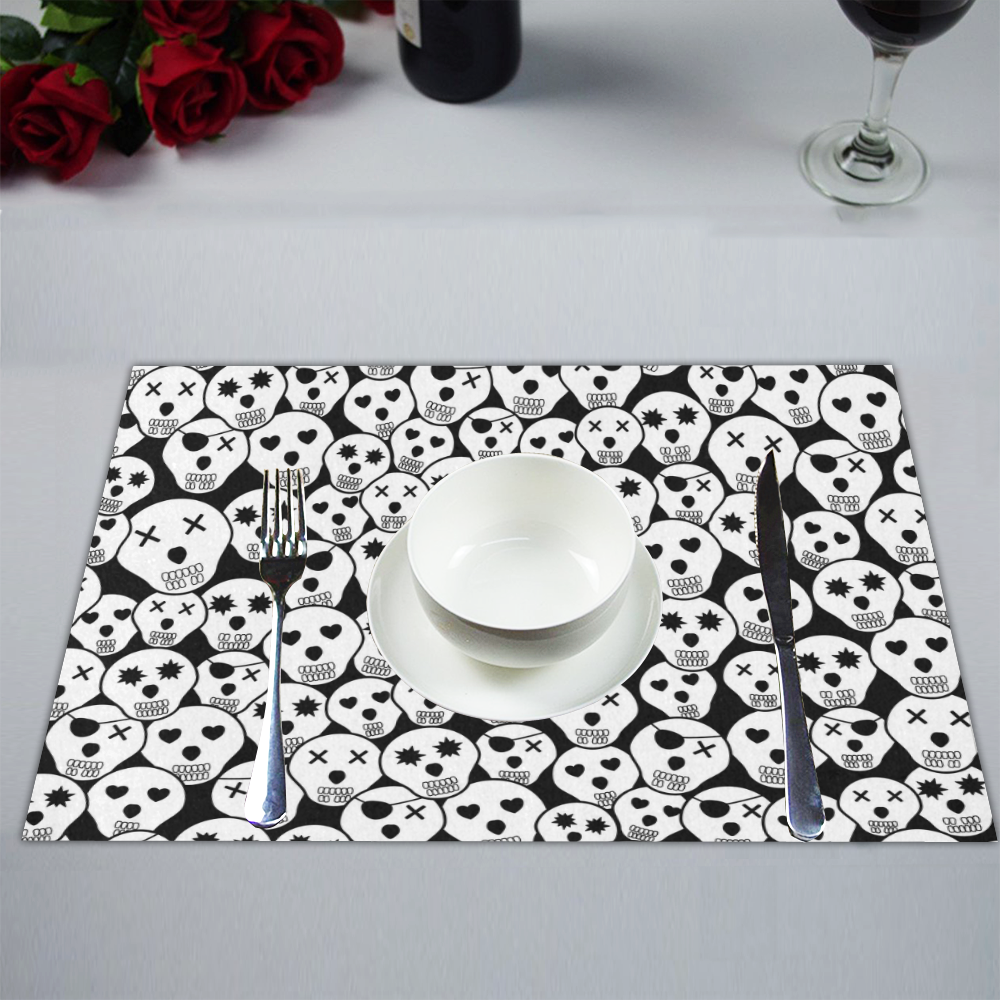 Silly Skull Halloween Design Placemat 14’’ x 19’’ (Set of 6)