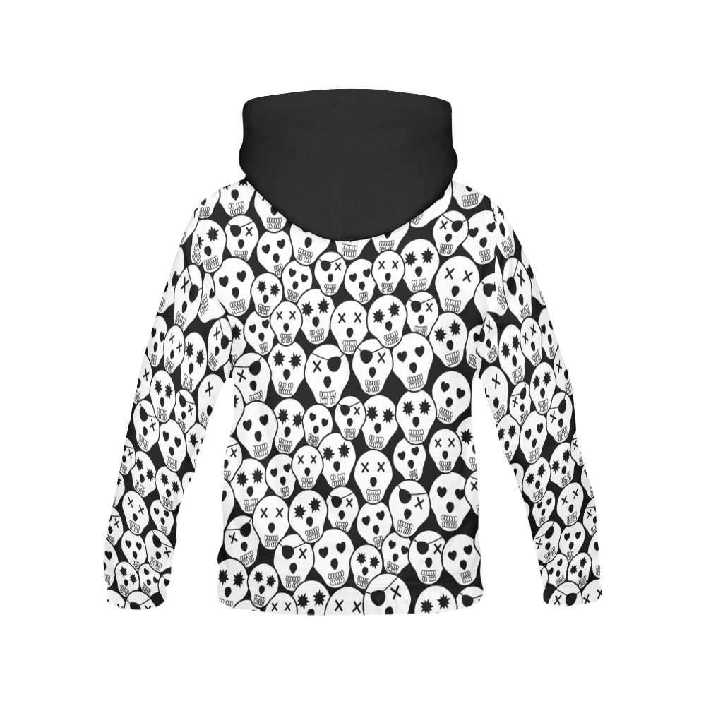 Silly Skull Halloween Design All Over Print Hoodie for Men (USA Size) (Model H13)