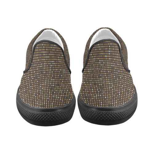 Mosaic Pattern 1 Women's Slip-on Canvas Shoes/Large Size (Model 019)