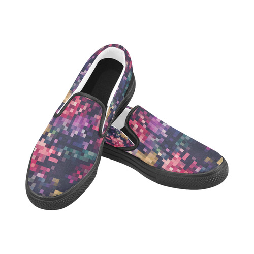 Mosaic Pattern 8 Women's Unusual Slip-on Canvas Shoes (Model 019)