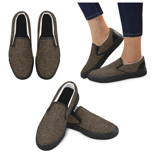 Mosaic Pattern 1 Women's Unusual Slip-on Canvas Shoes (Model 019)