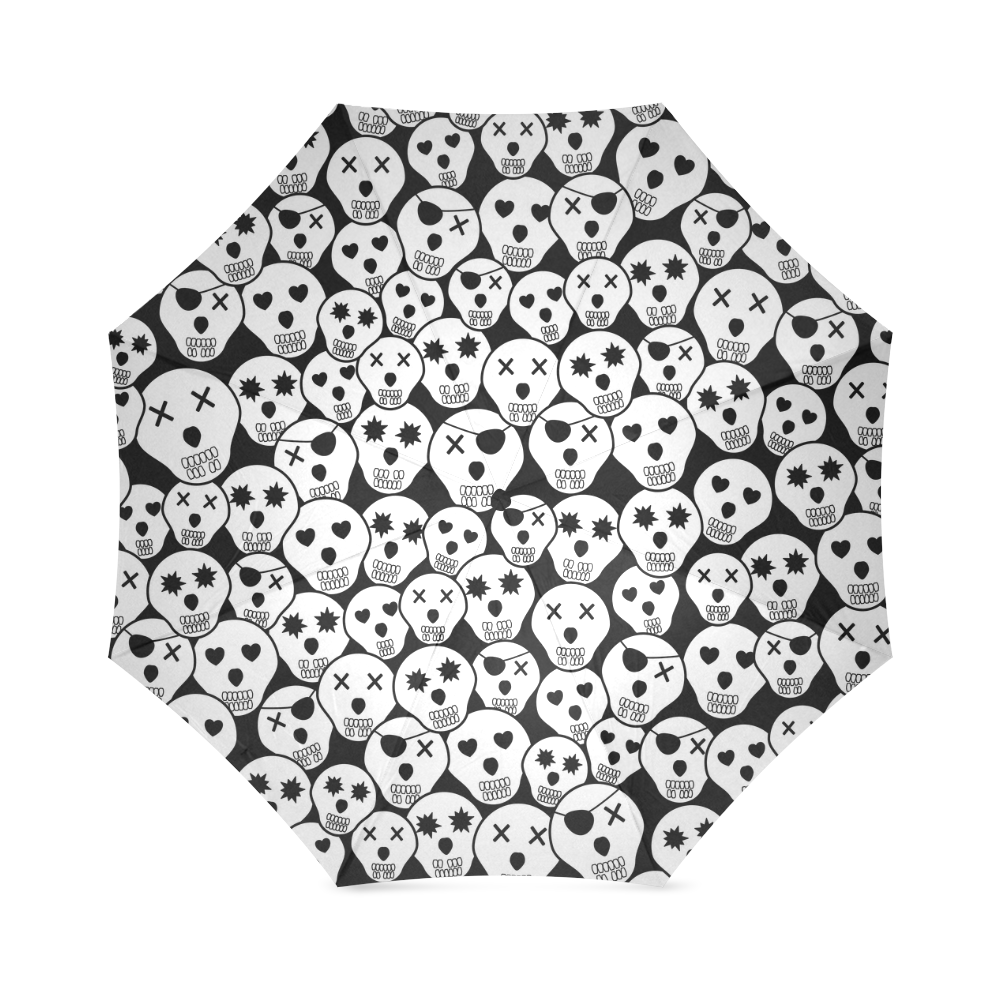 Silly Skull Halloween Design Foldable Umbrella (Model U01)