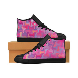 Mosaic Pattern 4 Aquila High Top Microfiber Leather Women's Shoes/Large Size (Model 032)