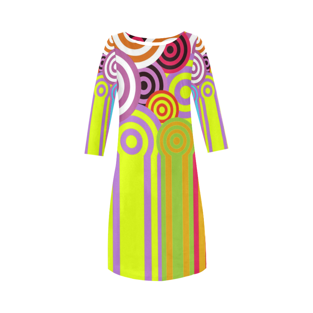 1960's circles Round Collar Dress (D22)