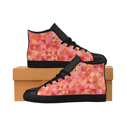 Mosaic Pattern 6 Aquila High Top Microfiber Leather Women's Shoes/Large Size (Model 032)