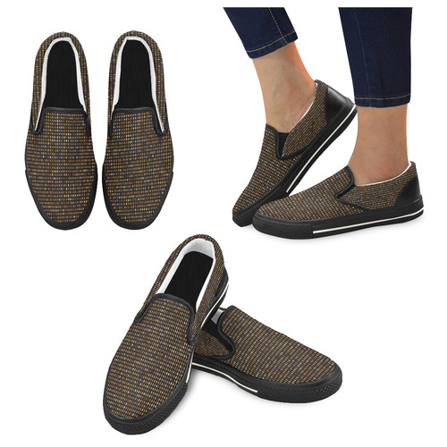 Mosaic Pattern 1 Women's Slip-on Canvas Shoes/Large Size (Model 019)