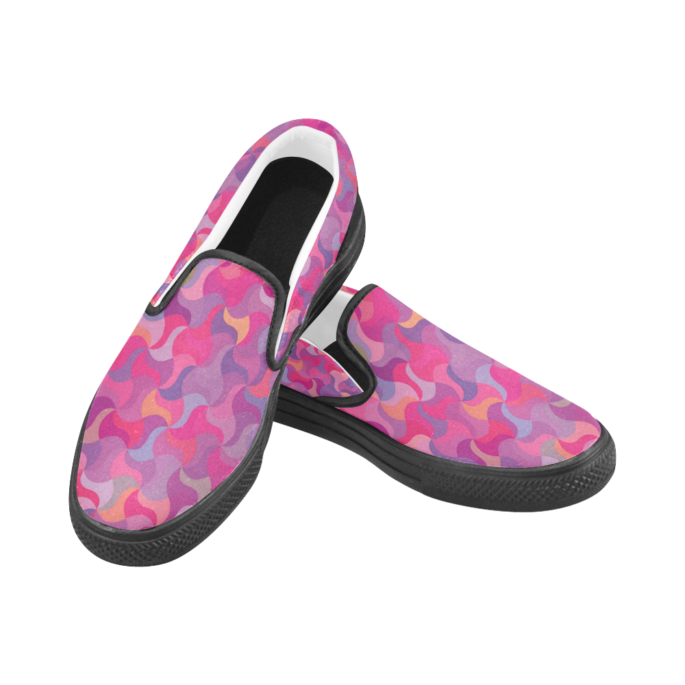 Mosaic Pattern 4 Women's Unusual Slip-on Canvas Shoes (Model 019)