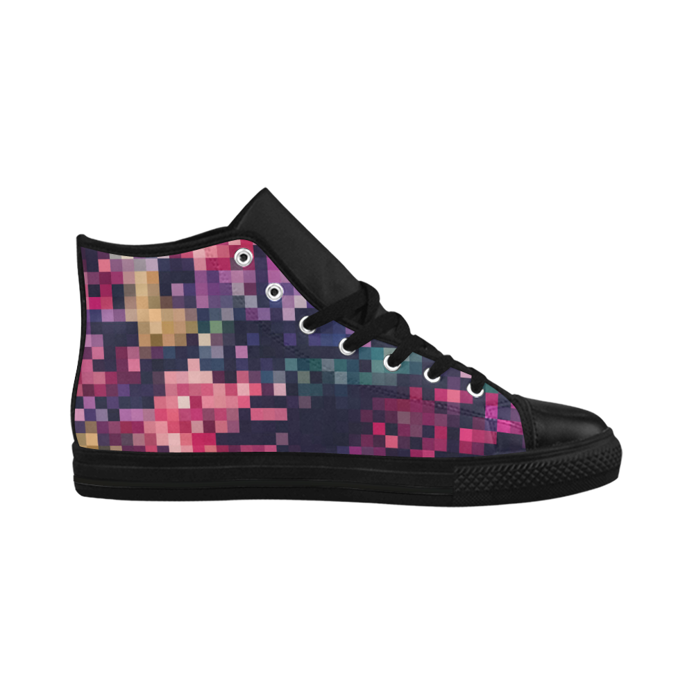 Mosaic Pattern 8 Aquila High Top Microfiber Leather Women's Shoes/Large Size (Model 032)