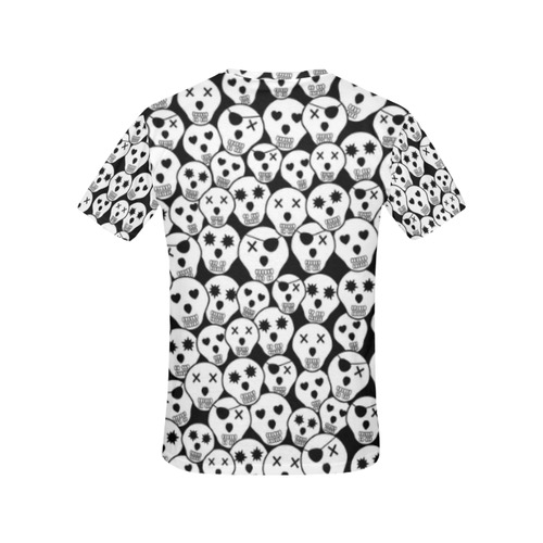 Silly Skull Halloween Design All Over Print T-Shirt for Women (USA Size) (Model T40)