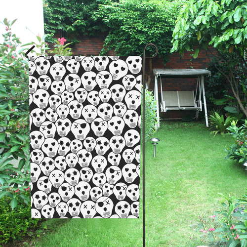 Silly Skull Halloween Design Garden Flag 28''x40'' （Without Flagpole）