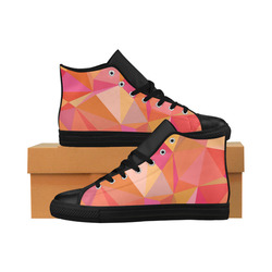 Mosaic Pattern 3 Aquila High Top Microfiber Leather Women's Shoes/Large Size (Model 032)