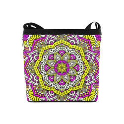 Cute Pink Yellow Floral Mandala Crossbody Bags (Model 1613)