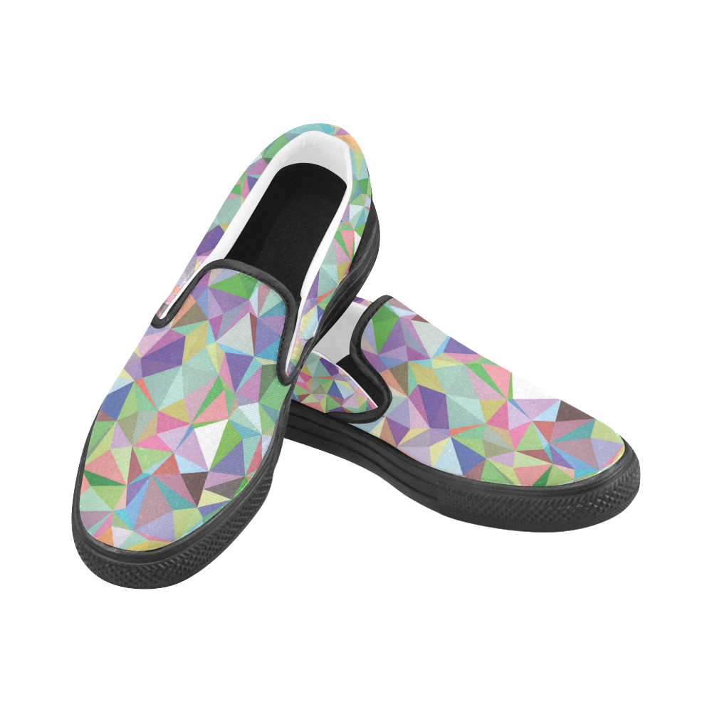 Mosaic Pattern 5 Women's Unusual Slip-on Canvas Shoes (Model 019)