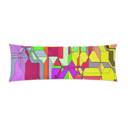 Retro Color Pop Geometric Fun 1 Custom Zippered Pillow Case 21"x60"(Two Sides)