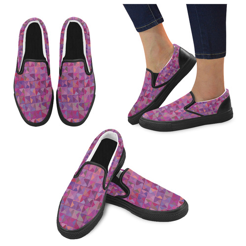 Mosaic Pattern 7 Women's Unusual Slip-on Canvas Shoes (Model 019)