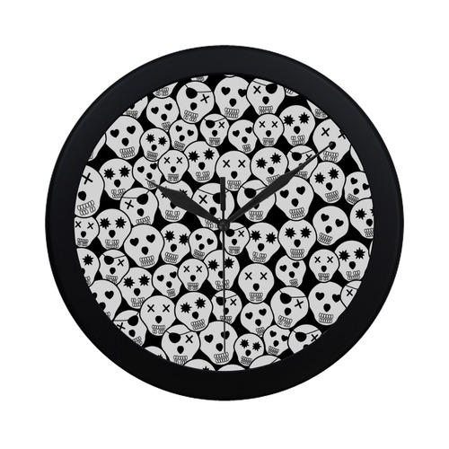 Silly Skull Halloween Design Circular Plastic Wall clock