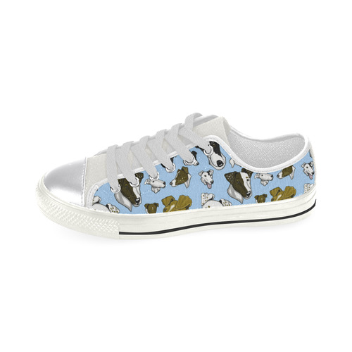 Smooth Fox Terrier- lt blue Canvas Women's Shoes/Large Size (Model 018)