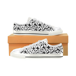 Silly Skull Halloween Design Canvas Women's Shoes/Large Size (Model 018)