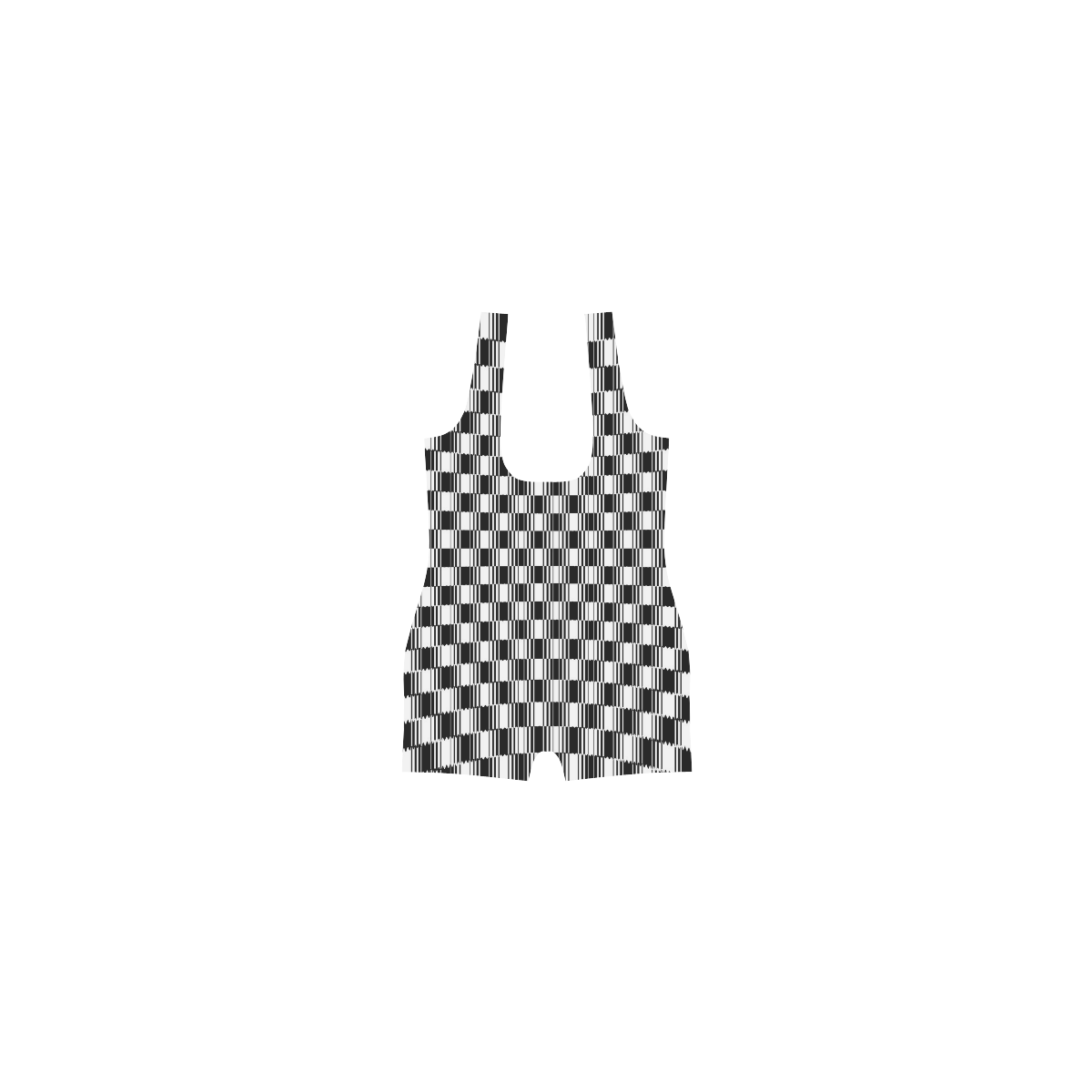 BLACK AND WHITE TILED Classic One Piece Swimwear (Model S03)