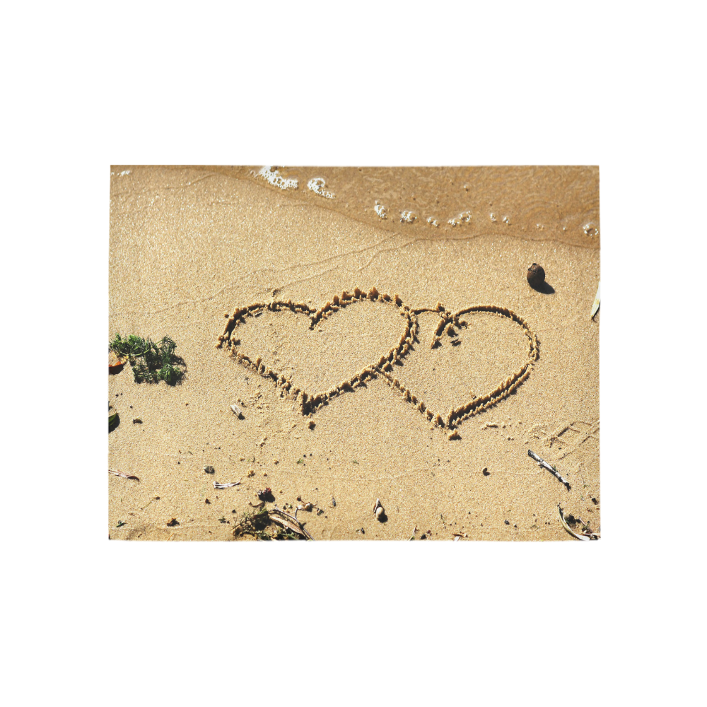 Hearts Written In Sand Area Rug 5'3''x4'