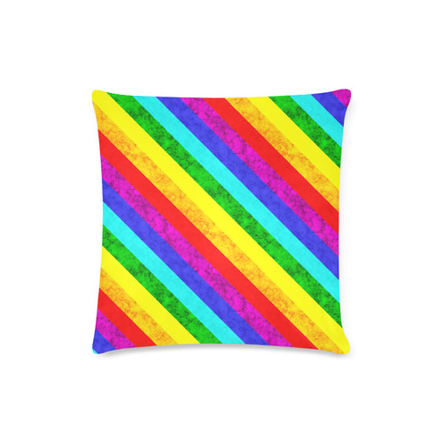 Rainbow abstract pattern Custom Zippered Pillow Case 16"x16"(Twin Sides)