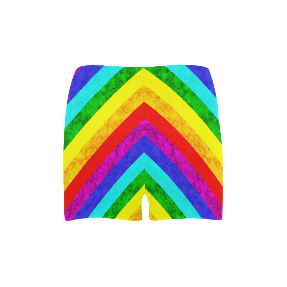 Rainbow abstract pattern Briseis Skinny Shorts (Model L04)