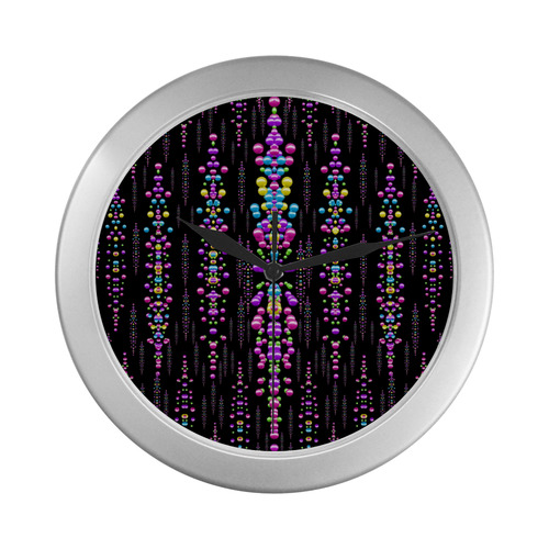 rainbow asteroid pearls in the wonderful night Silver Color Wall Clock