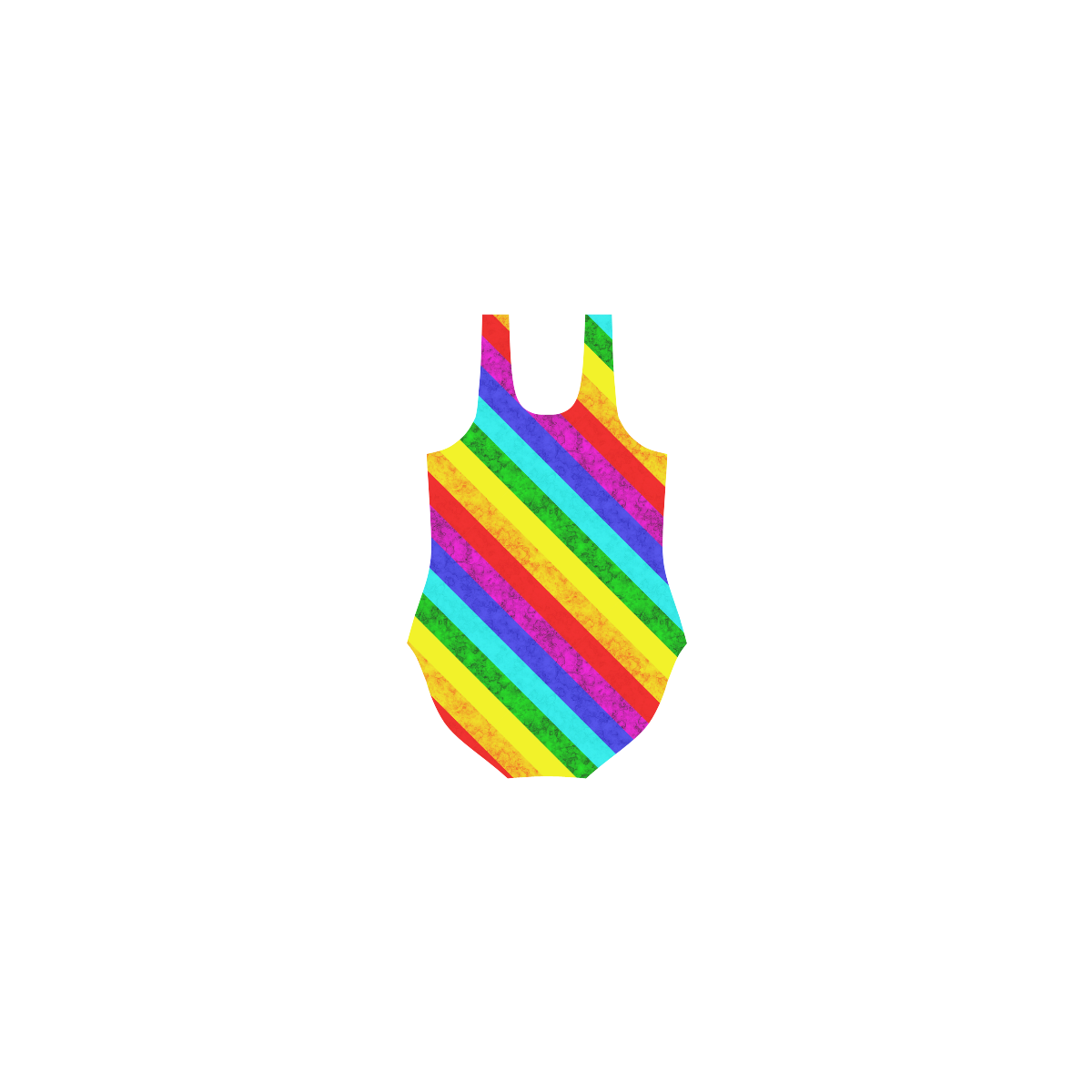 Rainbow abstract pattern Vest One Piece Swimsuit (Model S04)