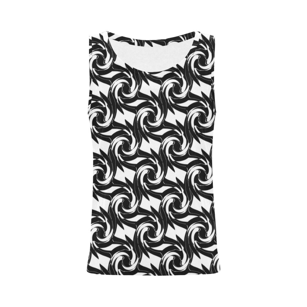 Black and white abstract pattern All Over Print Tank Top for Women (Model T43)