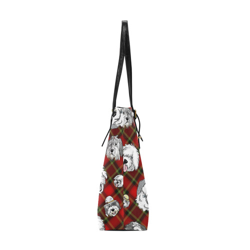 red plaid OES faces Euramerican Tote Bag/Small (Model 1655)
