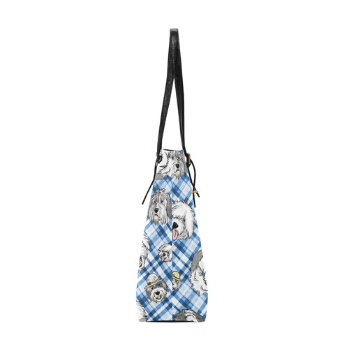 full blue and white plaid sheepie heads copy Euramerican Tote Bag/Small (Model 1655)