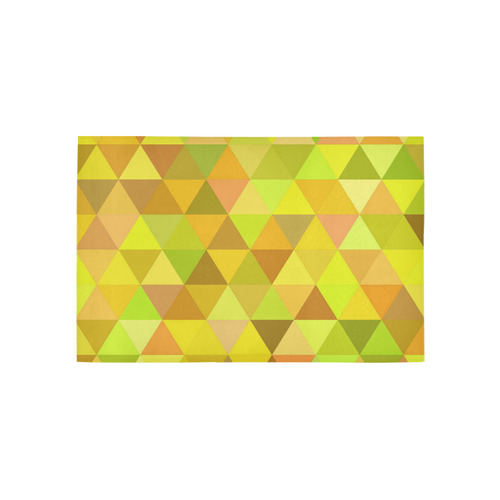 Autumn Colored Triangles Yellow Area Rug 5'x3'3''