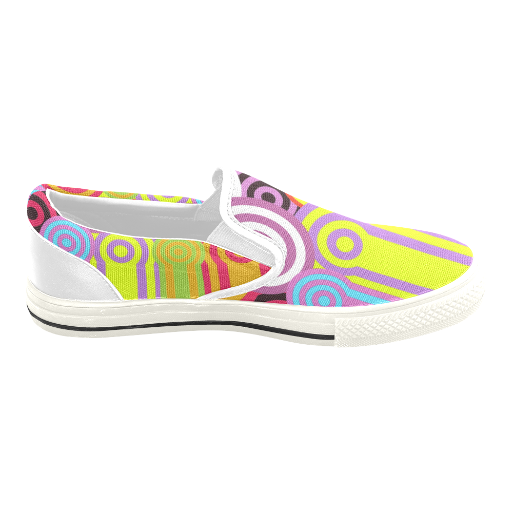 1960's circles Slip-on Canvas Shoes for Kid (Model 019)