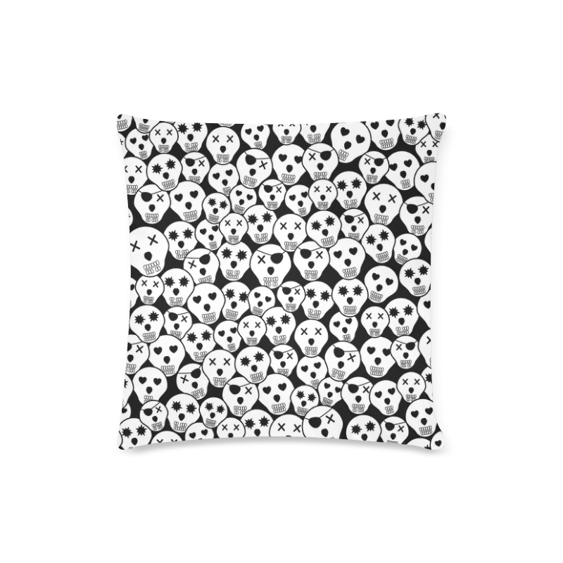 Silly Skull Halloween Design Custom Zippered Pillow Case 16"x16"(Twin Sides)