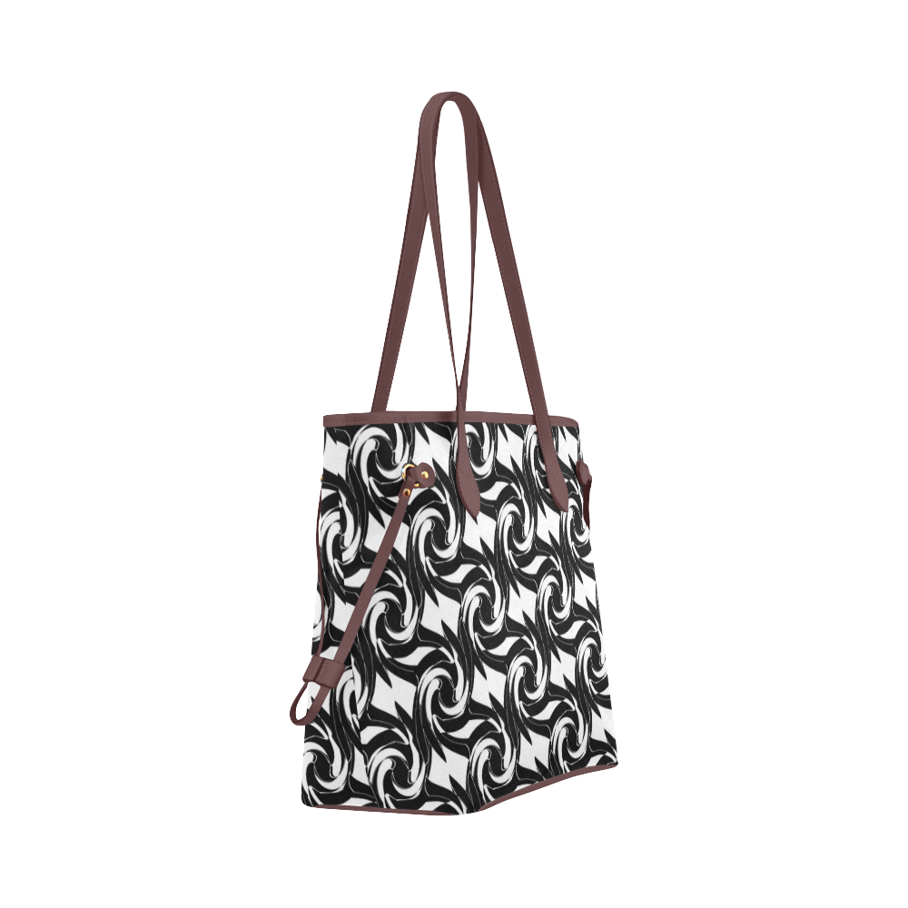 Black and white abstract pattern Clover Canvas Tote Bag (Model 1661)