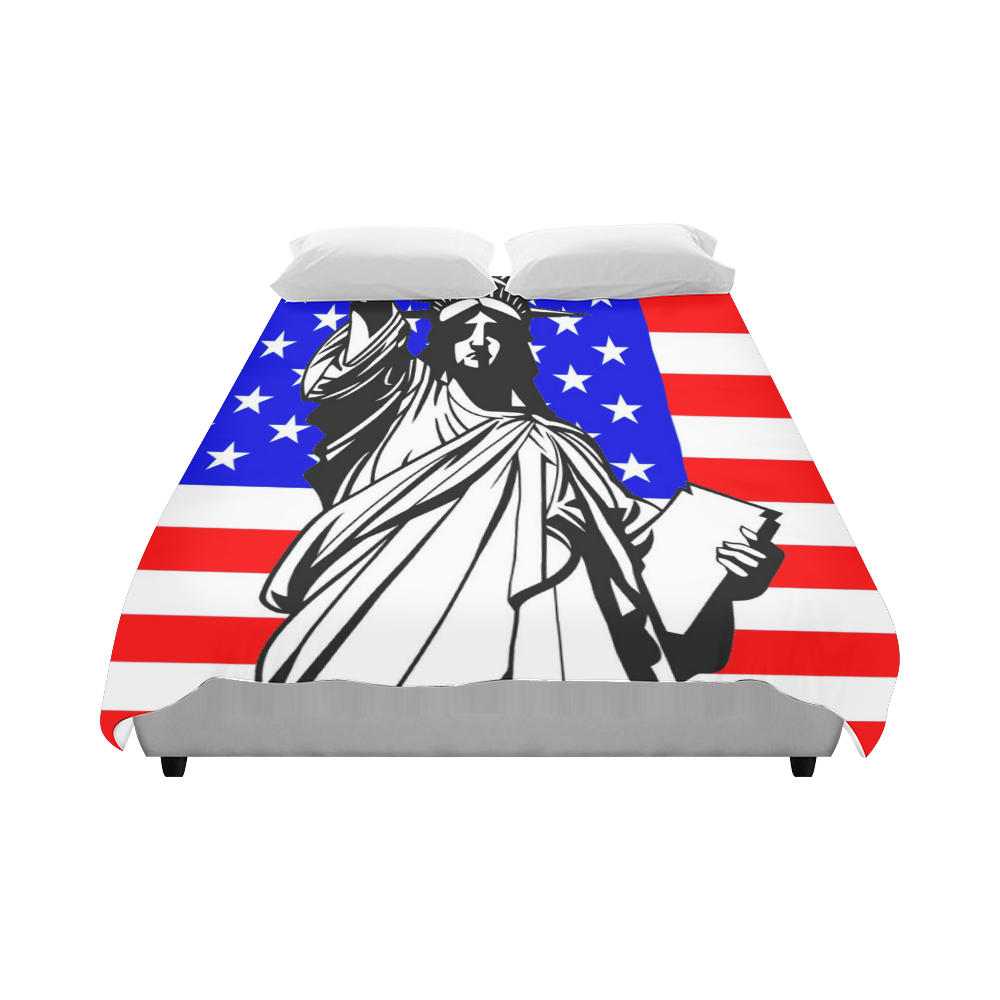 STATUE OF LIBERTY FLAG (LARGE) Duvet Cover 86"x70" ( All-over-print)