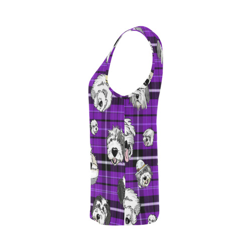 Plaid Sheepies-purple All Over Print Tank Top for Women (Model T43)