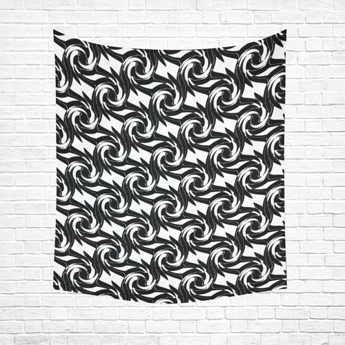 Black and white abstract pattern Cotton Linen Wall Tapestry 51"x 60"
