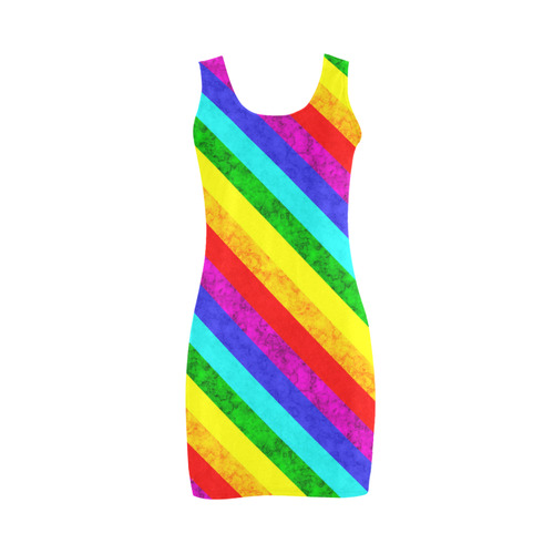 Rainbow abstract pattern Medea Vest Dress (Model D06)