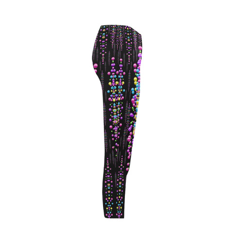 rainbow asteroid pearls in the wonderful night Capri Legging (Model L02)