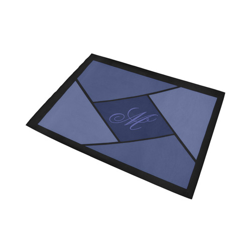 Monogram Geometric Blue Area Rug7'x5'
