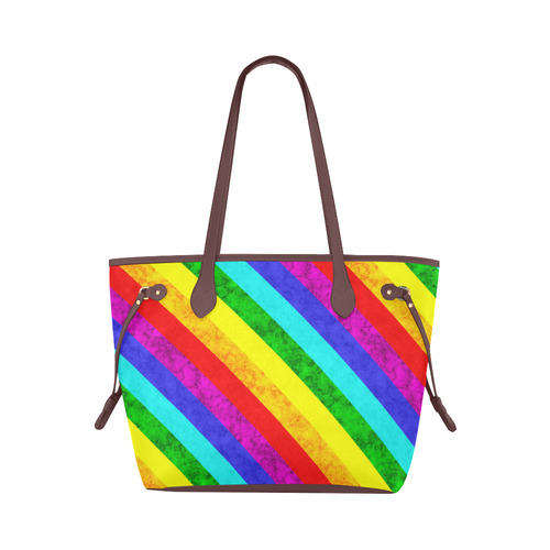 Rainbow abstract pattern Clover Canvas Tote Bag (Model 1661)